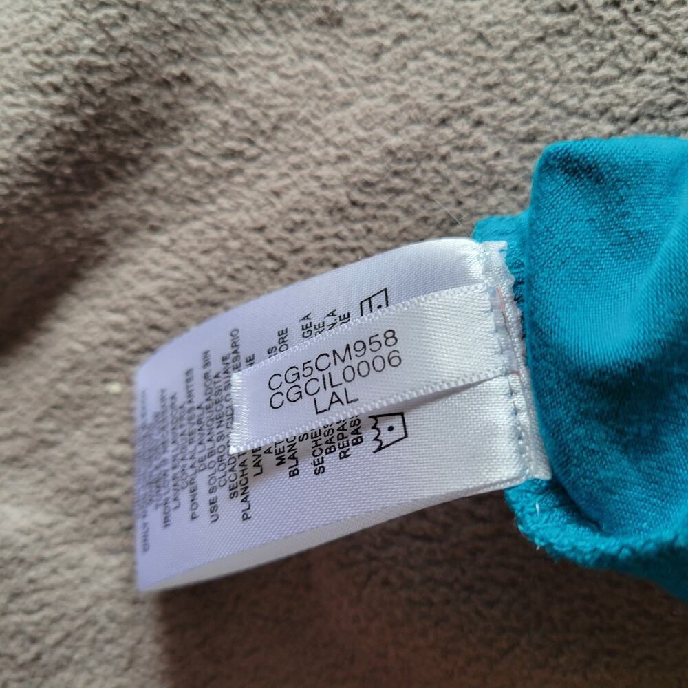CALVIN KLEIN Dress Medium Aqua Blue Asymmetrical Sheer Ruffle Sleeveless Beach - Picture 10 of 16